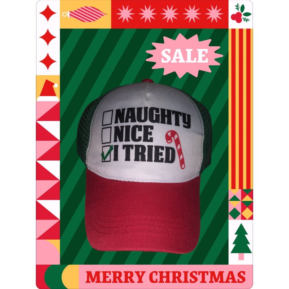 Christmas trucker snap back cap